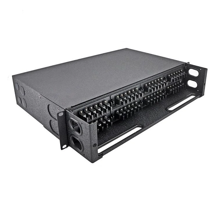 19 Inch Rack and Cassettes Type Fixed 2u Fiber Optic 96 Cores MPO MTP Patch Panel