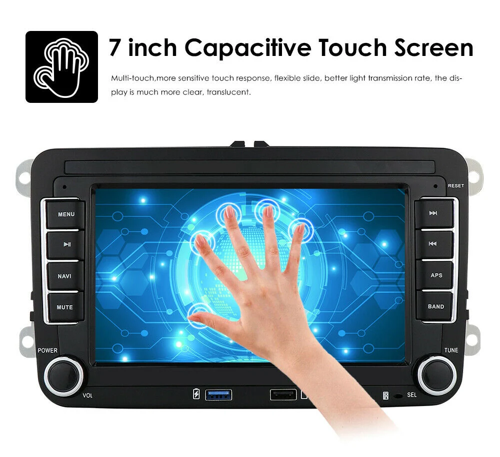 7 Inch Android 10 Radio Car Stereo Carplay Bt GPS for VW Volkswagen Jetta Passat Camera