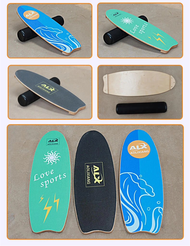 Balance Board Natural Materials Handcrafted Roller + Boardfor Fitness Extreme Sports and Fun