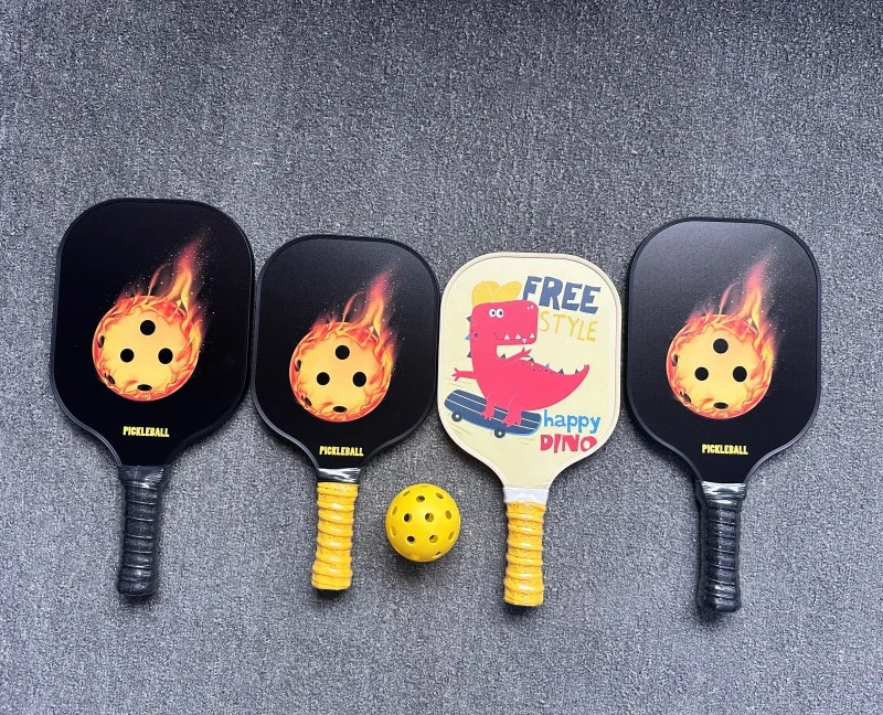 Popular Fiberglass Surface Junior Pickleball Paddle, Colorful Kids Pickleball Racket