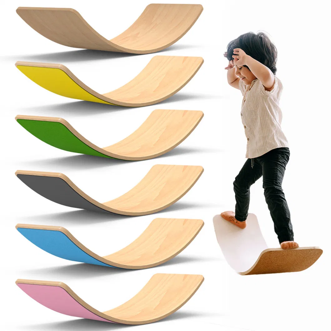 Outdoor Indoor Rocker Board Playground Seasaw Wooden Children Wobble Balance Board