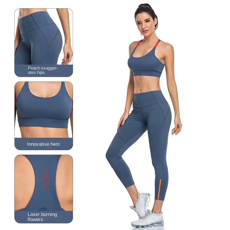 High-End Professional Network Celebrity Fitness Suit Sports Suit Quick Dry Clothes Gym Fashion Running Suit