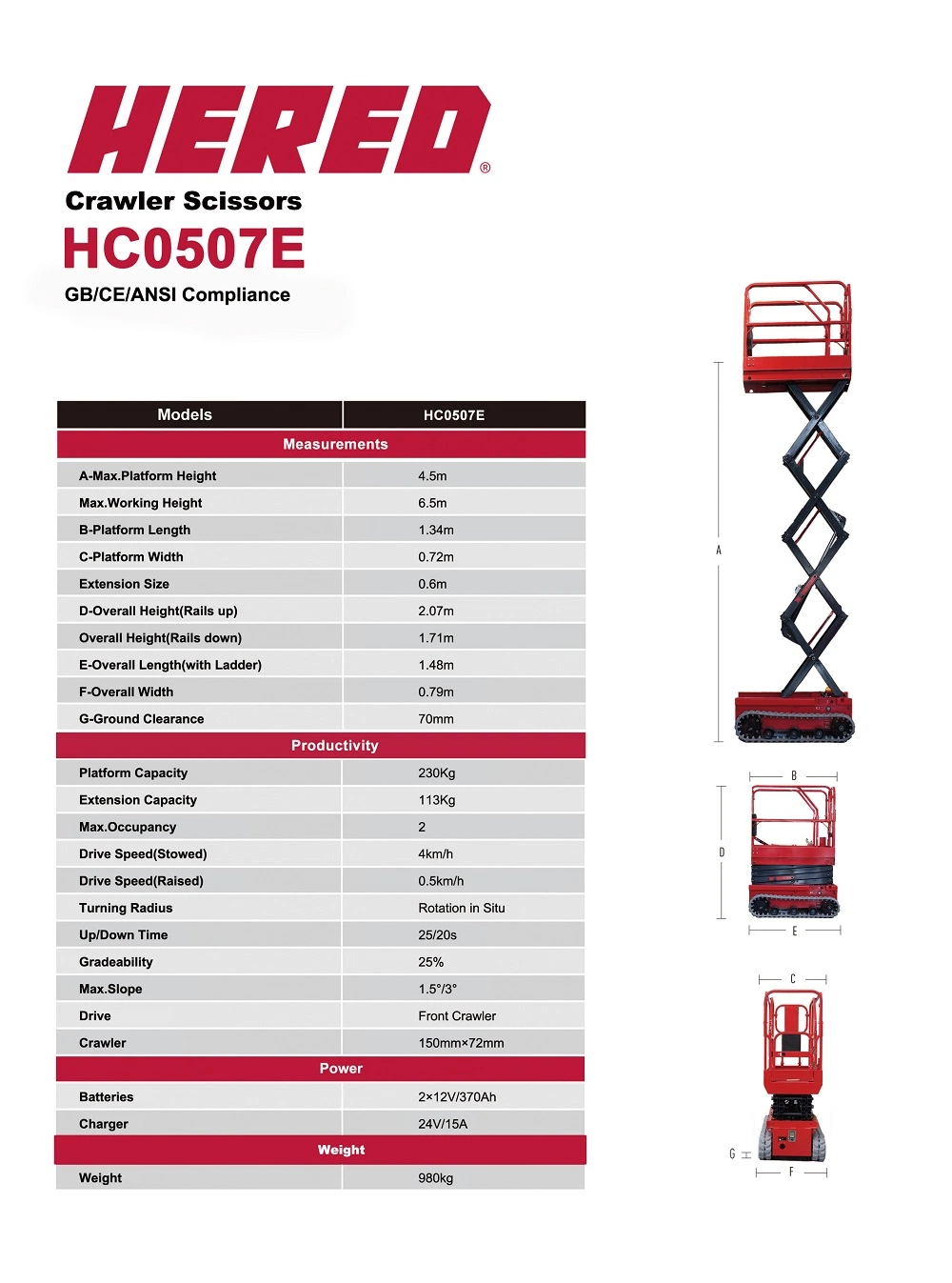 Small Tank Crawler Type Hydraulic Drive Work Platform DIY Scissor Lift