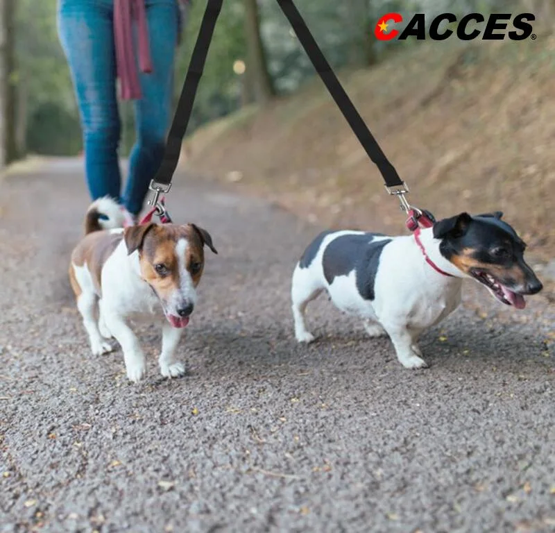 Cacces Double Dog Lead Dual Leash No Tangle PT102L Dual Two Dog Leads for Training, Walking Dual Two Clips Dog Lead Universal Original Supply Cheap Wholesale