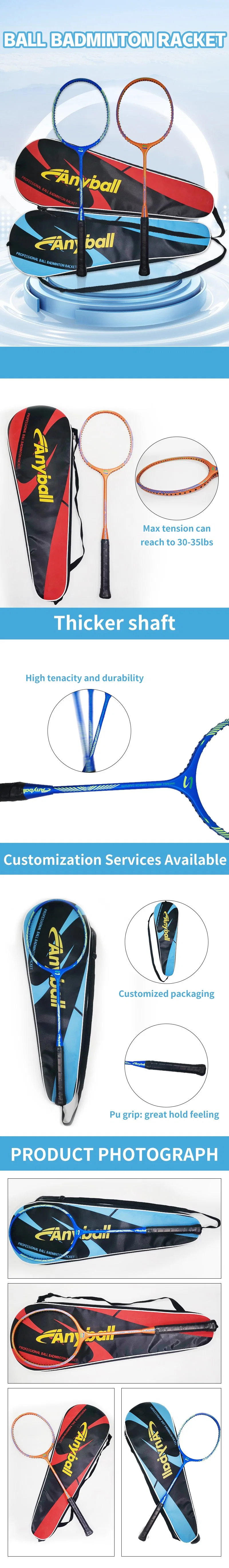 Custom Badminton Racquet for Strength Training 40% Carbon Graphite Ball Badminton Rackets High Quality Racket Badminton