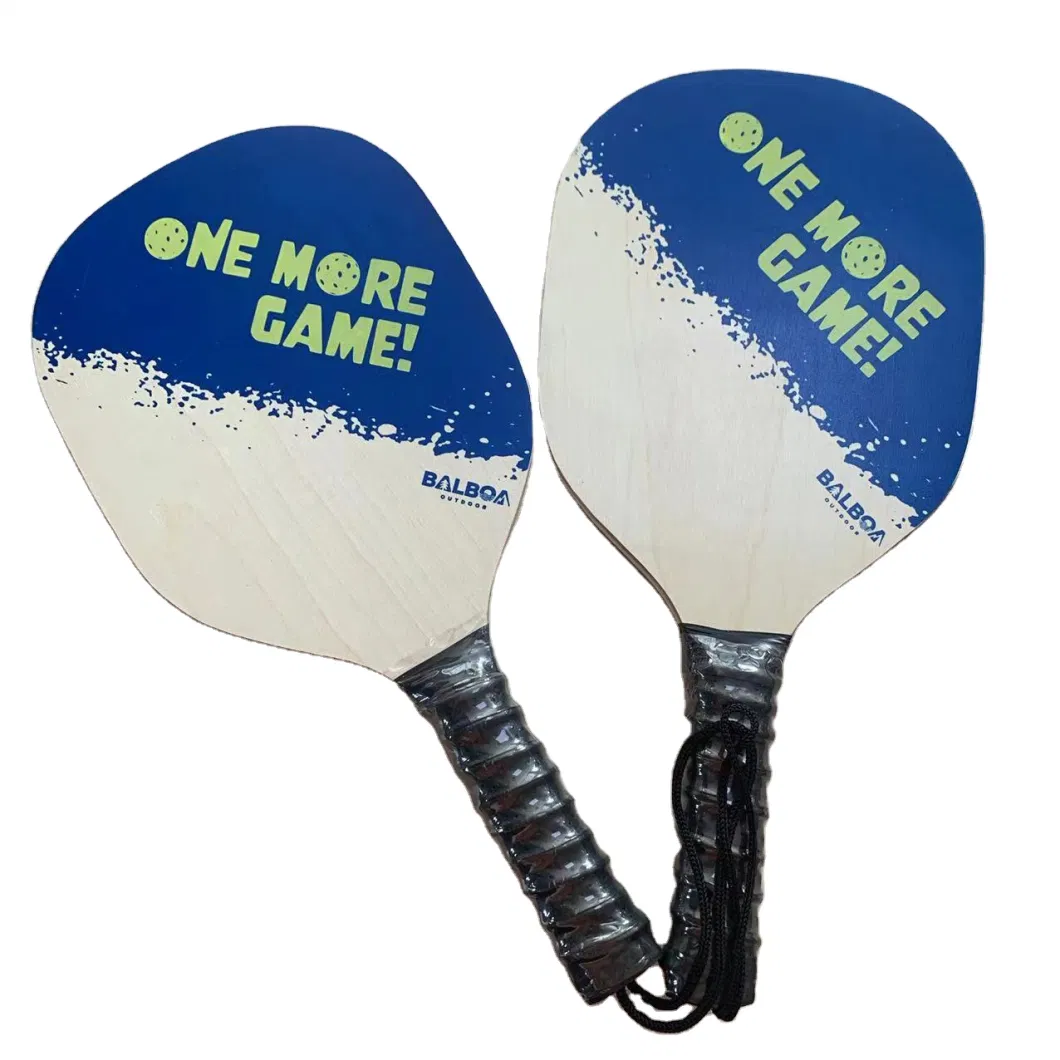 Pickleball Paddle Set Wood 4 Pickleball Racquets 4 Balls with Drawstring Bag