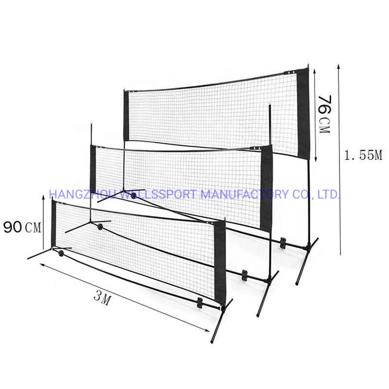 Portable Badminton Net Set - for Tennis, Pickleball, Kids Volleyball - Easy Setup Nylon Sports Net with Poles