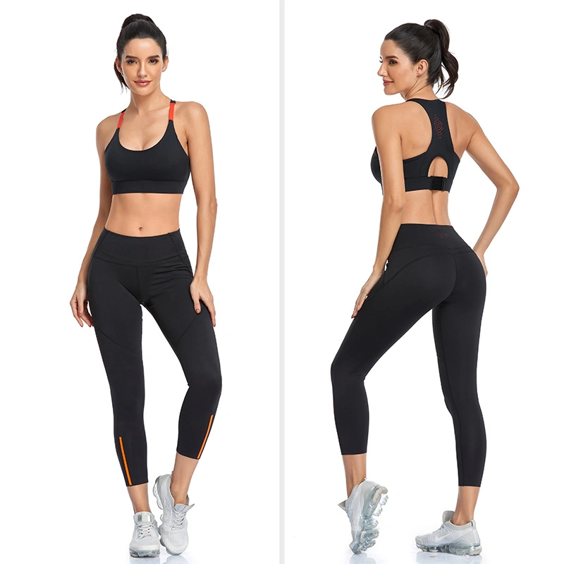 High-End Professional Network Celebrity Fitness Suit Sports Suit Quick Dry Clothes Gym Fashion Running Suit