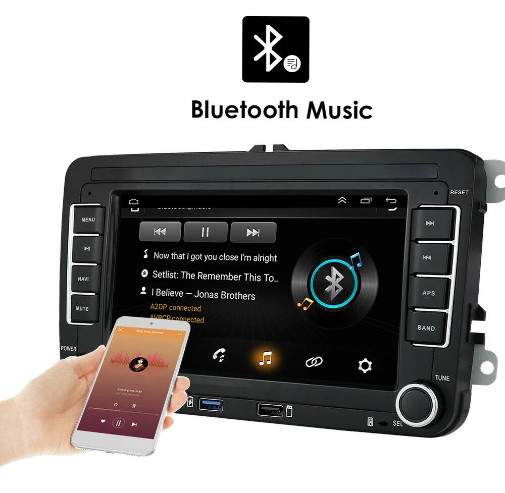 7 Inch Android 10 Radio Car Stereo Carplay Bt GPS for VW Volkswagen Jetta Passat Camera