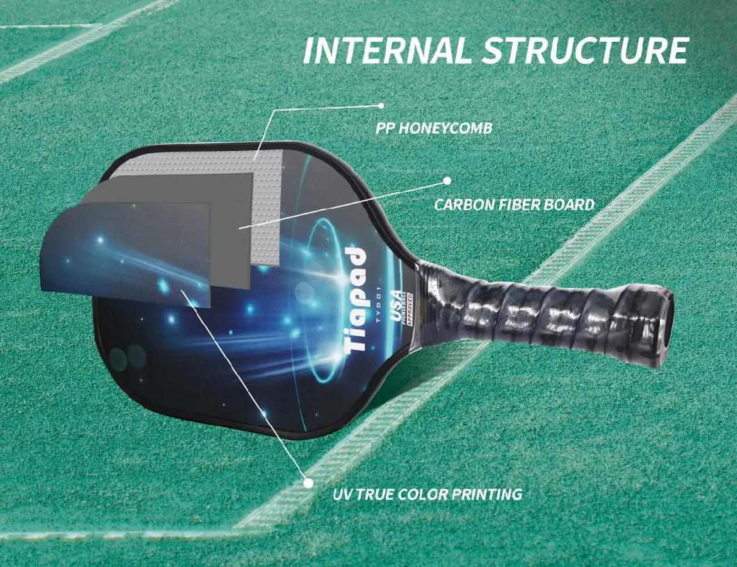 OEM Graphite Carbon Glass Fiber Honeycomb Polymer Core Usapa Pickleball Paddle