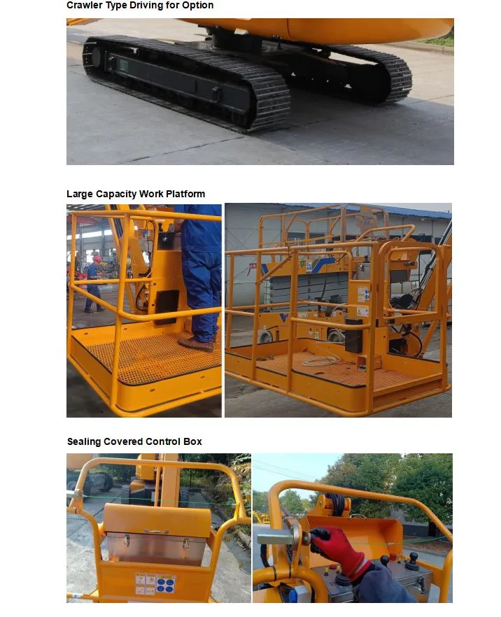 Self-Propelled Hybrid-Powered Electric-Operated Diesel Engined Stick or Straight Boom Lift Genie Manlift Jlg Cherry Picker Telescopic Boom Lift