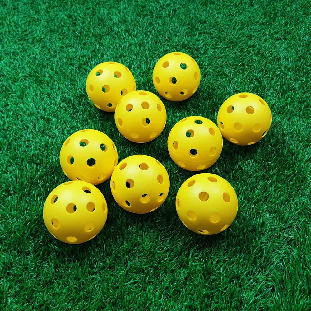 Premium Top-Quality 26 Hole Yellow Pickleball Practice Match Ball with Holes Hole Ball 72mm Soft PE Floor Ball