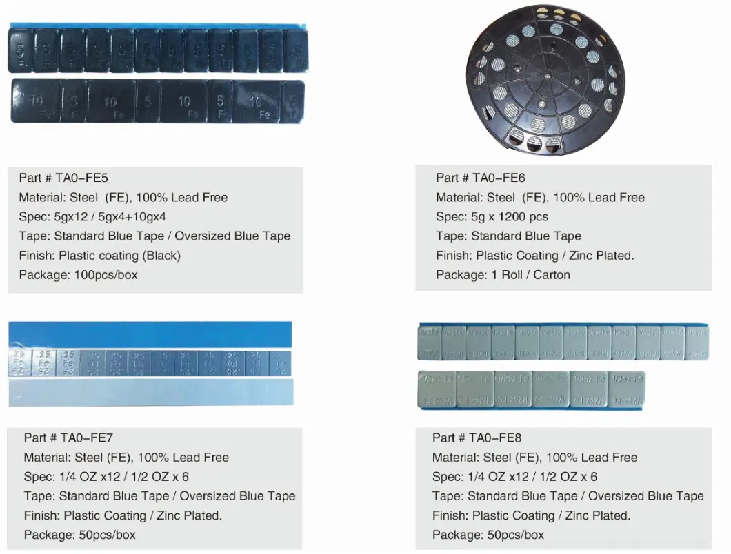 Round Corner Types of Steel Fe Adhesive Stick on Wheel Balance Weights Adhesive Balance Weight