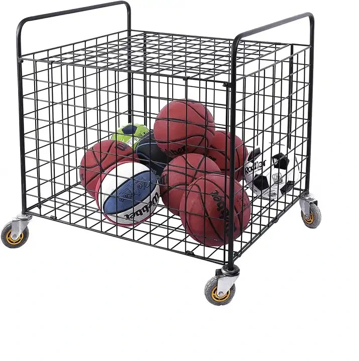 Metal Mesh Cart Gym Organizer Basketball Rack Ball Storage Holders Racks Storage Ball or Others for Non-Folding Rack