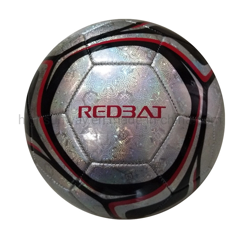 Metal and Laser Leather Machine-Stitched Football /Soccer Ball Custom Logo OEM Waterproof