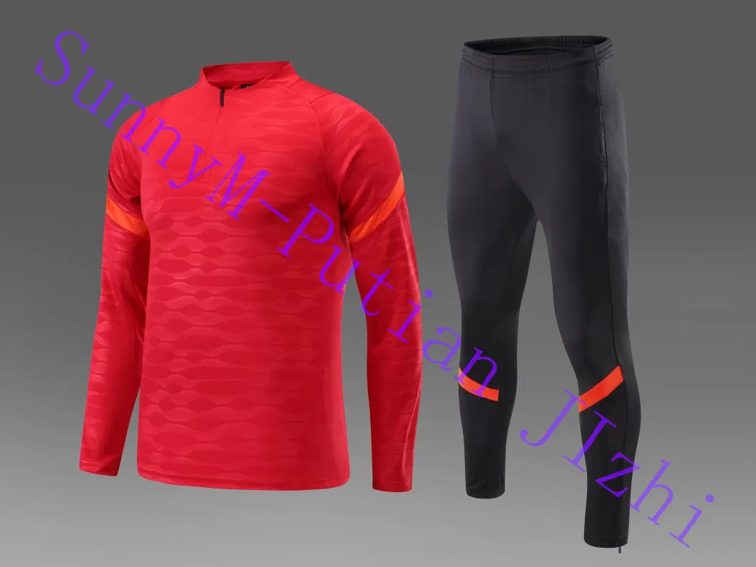 Wholesale Custom Soccer Uniform Long Sleeve Training Suit Kit Football Shirt Tracksuit