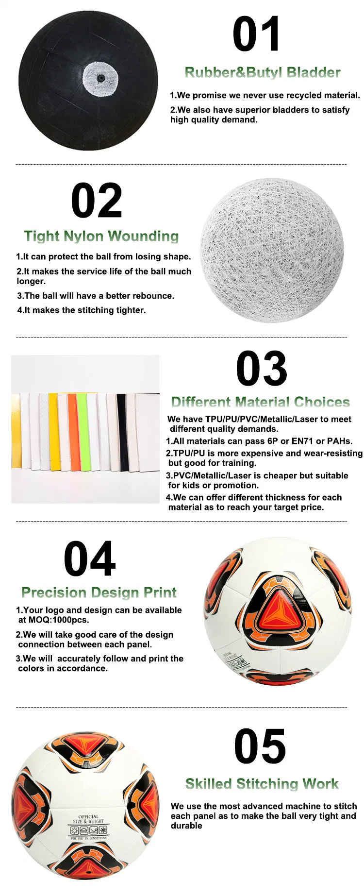 New Distinctive 20 Panels PVC Leather Soccer Ball
