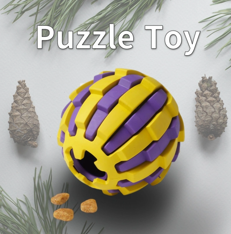 Factory Amazon Double Layer Rubber Pine Cones Feeder Puzzle Ball Pet Dog Toy Ball