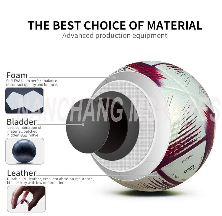 Top Quality PU Leather Seamless Laminated Match Soccer Ball