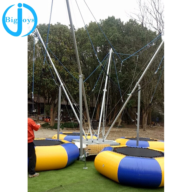 Commercial 4 Person Inflatable Bungee Jumping Trampoline