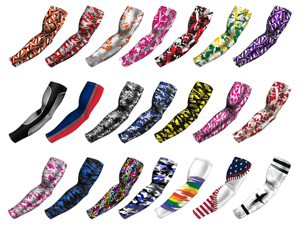 Wholesale Upf 50 Youth Zippered Compression Arm Sleeves Clothing with Non Slip Rubber