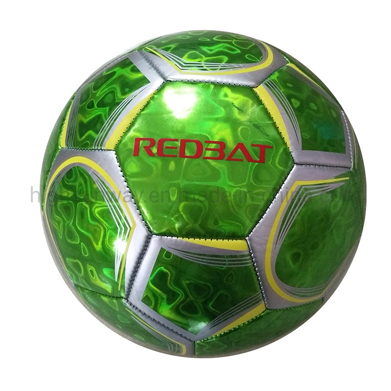 Metal and Laser Leather Machine-Stitched Football /Soccer Ball Custom Logo OEM Waterproof