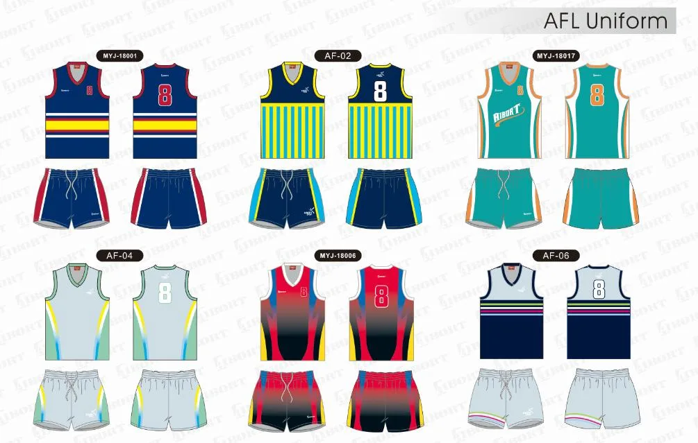 Aibort Wholesale Professional Custom Designed Cheap Sublimated Printed Sport Club OEM Afl Training Kits Jumper Singlet Jersey Uniform