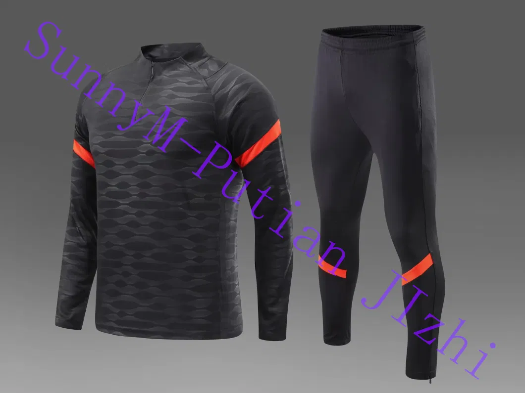 Wholesale Custom Soccer Uniform Long Sleeve Training Suit Kit Football Shirt Tracksuit