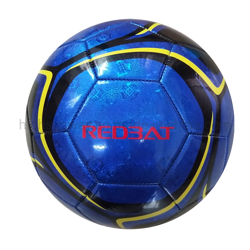 Metal and Laser Leather Machine-Stitched Football /Soccer Ball Custom Logo OEM Waterproof