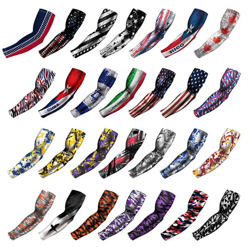 Wholesale Football Youth Stretchy Extra Large Compression Arm Sleeves Fashion with Non Slip Rubber
