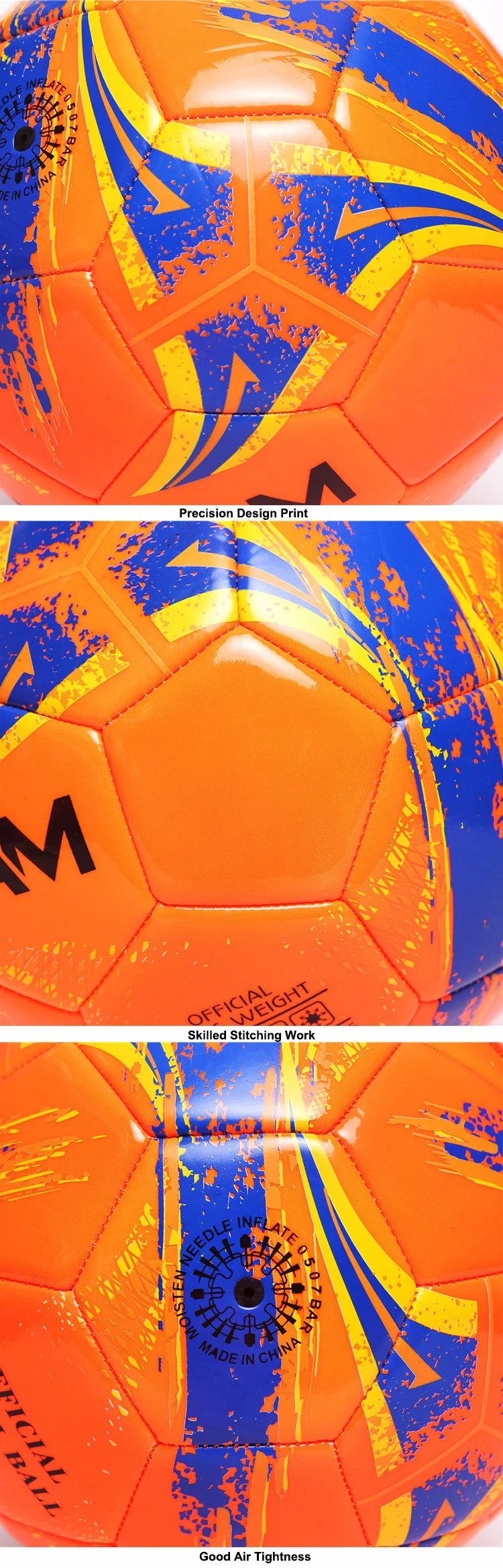 Club-Level Normal Size Five Sleeker Soccer Ball