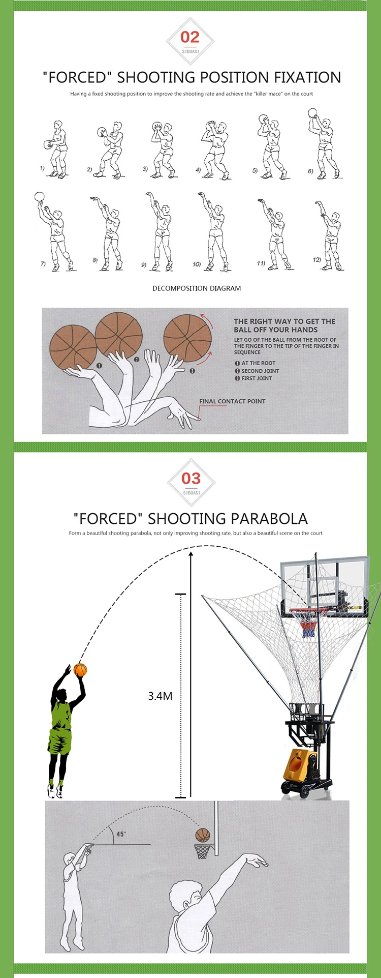 Siboasi Basketball Shooter Rebounder Robot Machine (S6829)