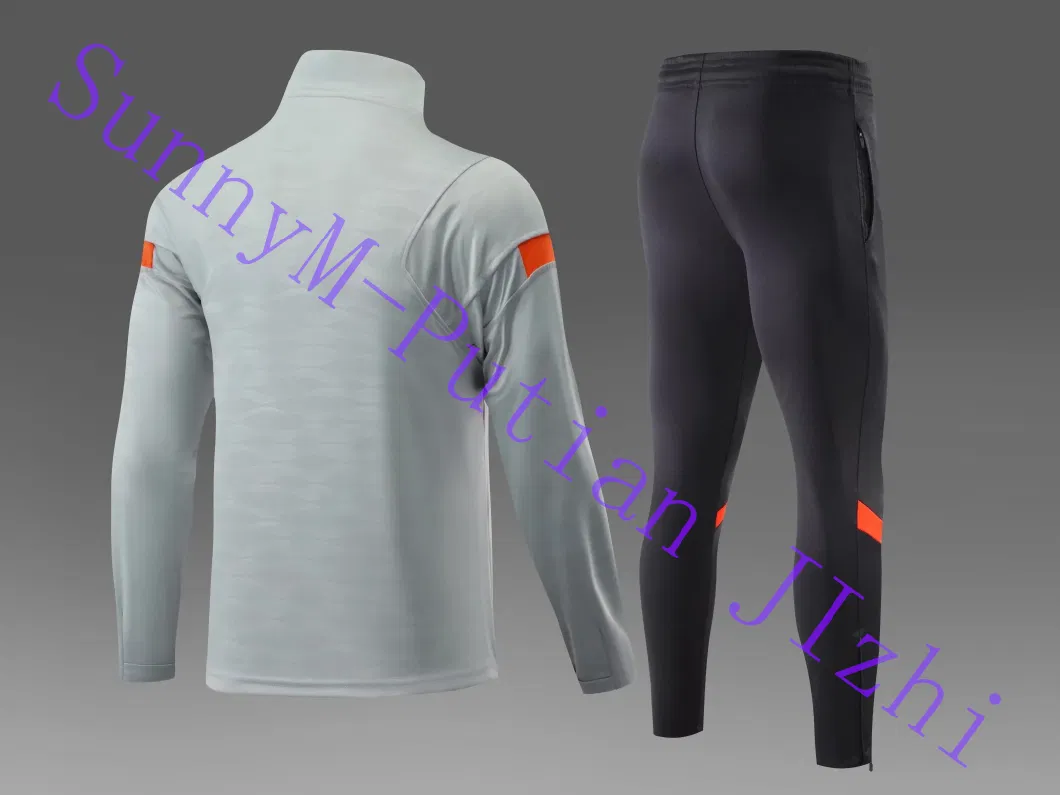 Wholesale Custom Soccer Uniform Long Sleeve Training Suit Kit Football Shirt Tracksuit