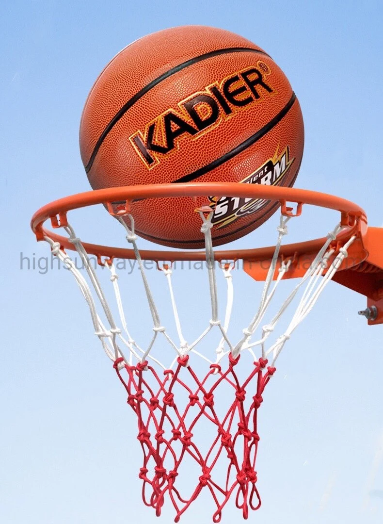 Official Size Laminated Durable Rubber PU/PVC Indoor/Outdoor Leather Basketball in Orange Color