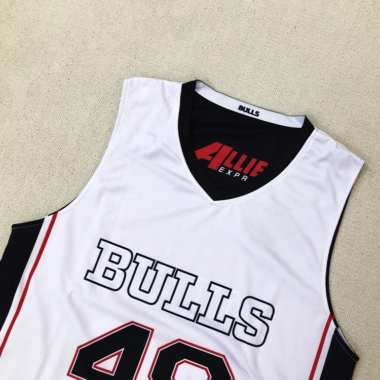 Wholesale Polyester Retro Double Sided Basketball Jersey Custom Youth Mesh Breathable Reversible Basketball Shirts