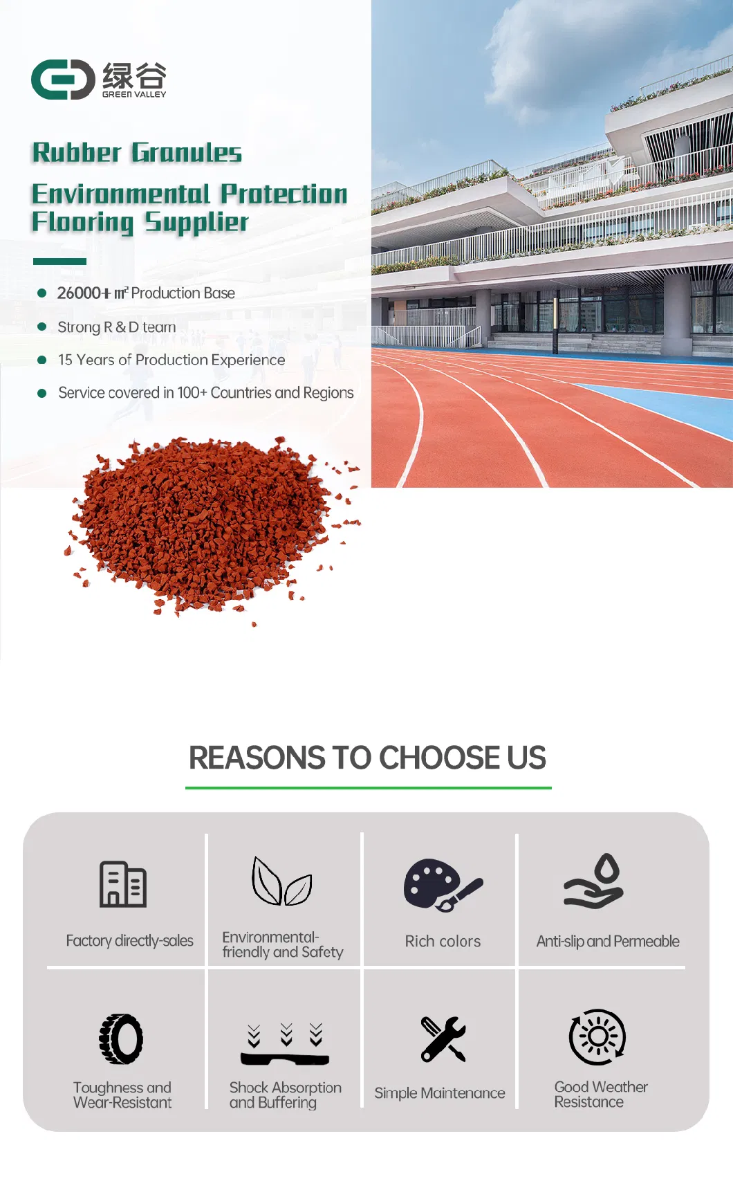 Cheap Price Various Color SBR Rubber Crumb EPDM Rubber Granule for Football Soccer Basketball Playground Field/Running Track/Kindergarten