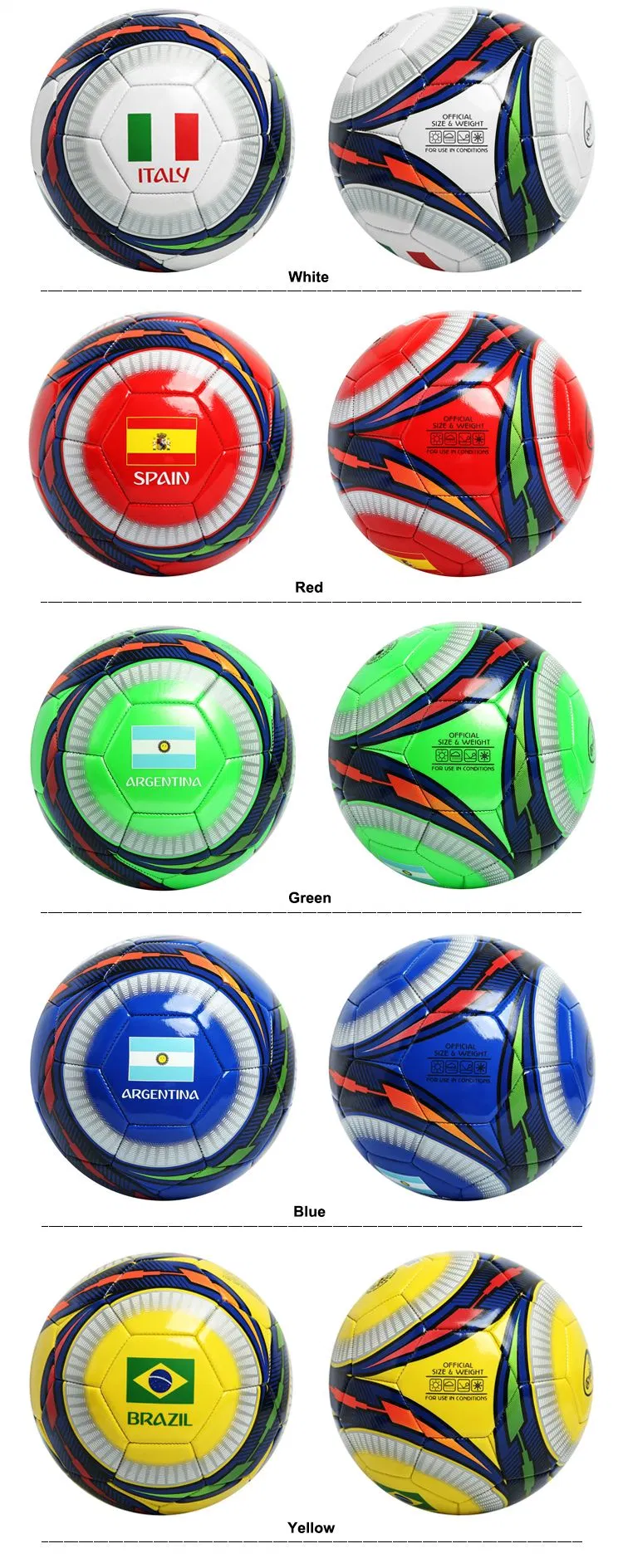 Standard Size 5 TPU Material Leather Football Ball