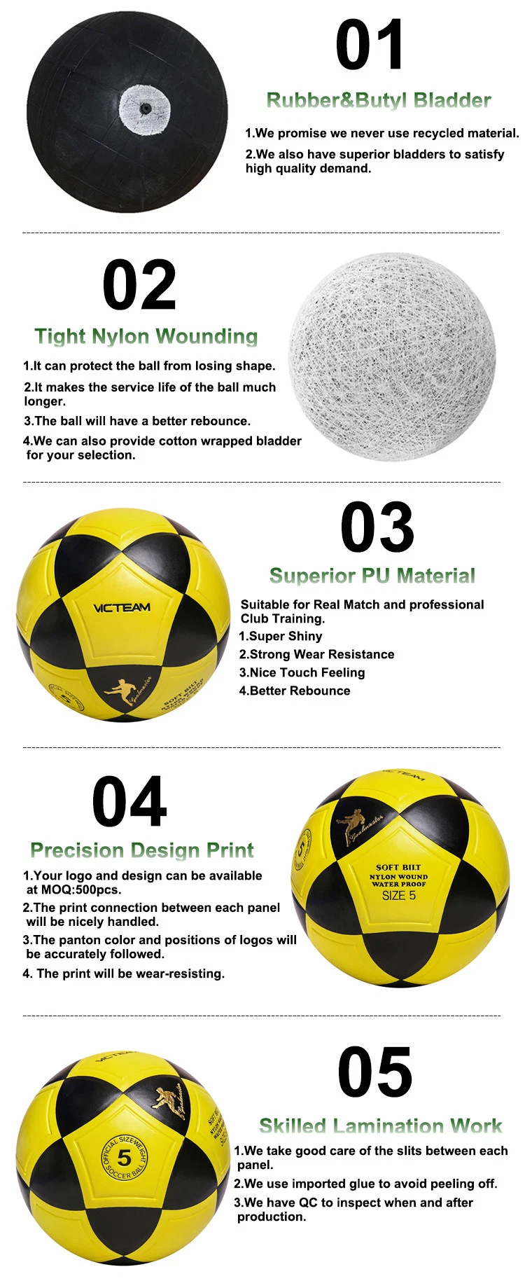 Wholesale Custom Logo Size 5 Training Soccer Balls