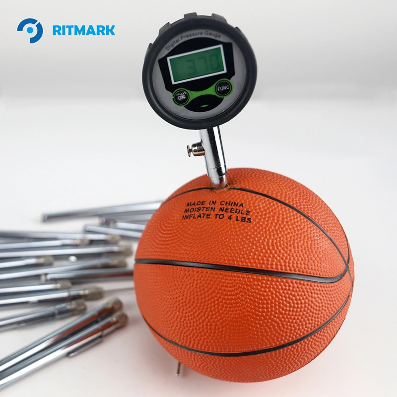 Soccer Football Volleyball Silver Color Rubber Ball Air Pressure Gauge for Basketball