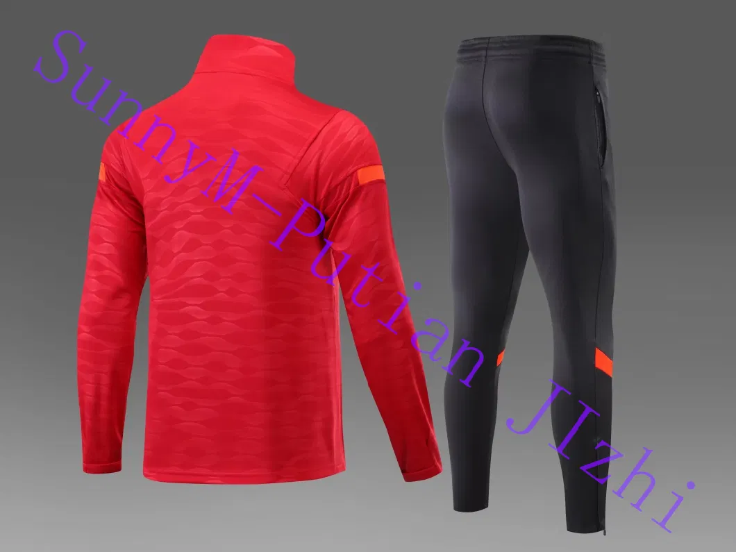 Wholesale Custom Soccer Uniform Long Sleeve Training Suit Kit Football Shirt Tracksuit