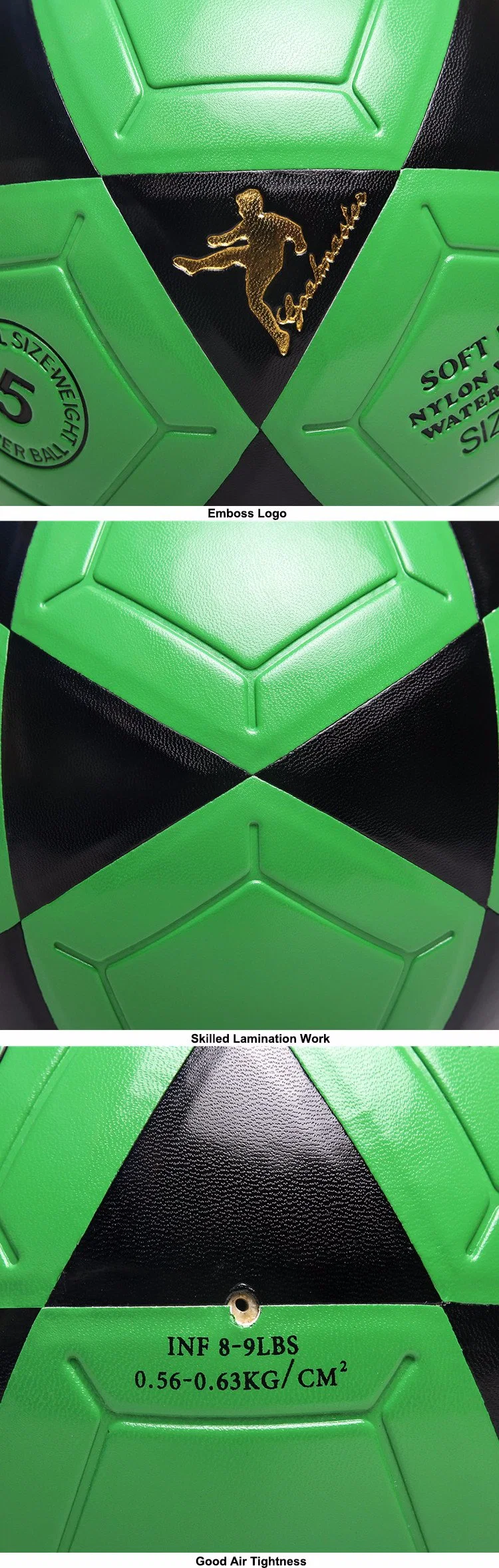 Green Conventional Scuff-Resistant No. 5 Football