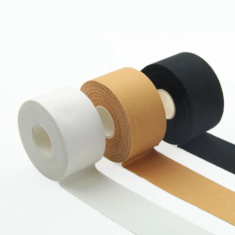 HD394 OEM Custom White Cut Edges / Zigzag Edges Zinc Oxide Sports Tape / Athletic Tape Roll for Sports Safety