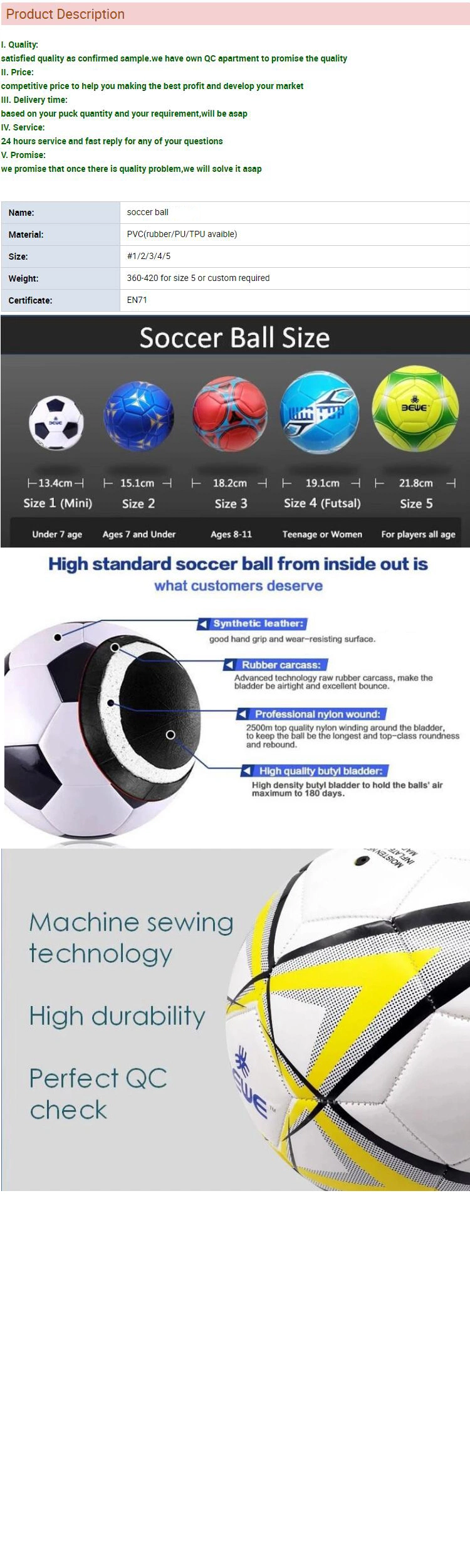 Custom Logo Printed Synthetic Leather PVC Cheap Soccer Ball