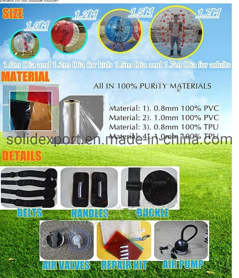 Factory Wholesale Inflatable Ball Bubble Soccer with Reasonable Price