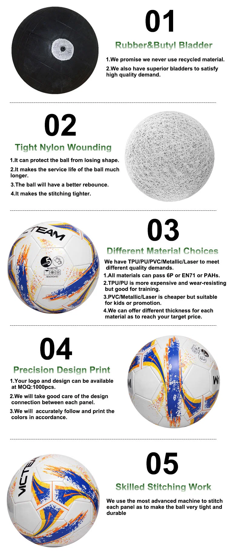 Machine Sewing Size Number 5 4 TPU Soccer Ball OEM