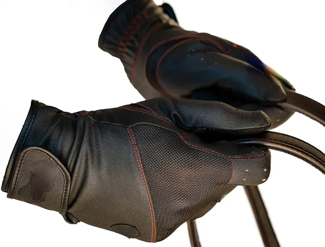 Breathable Mesh Reinforced Thumbs Fingers House Riding Gloves