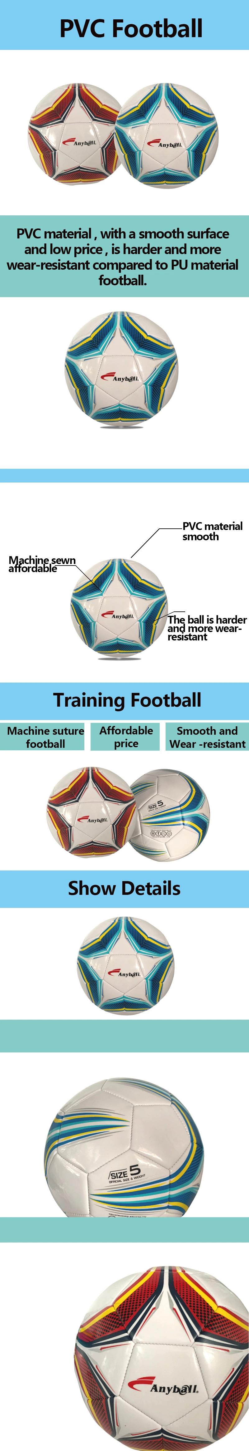 Standard Size 5 Soccer Ball Footballs Adult Child PVC Sports Match Training Balls