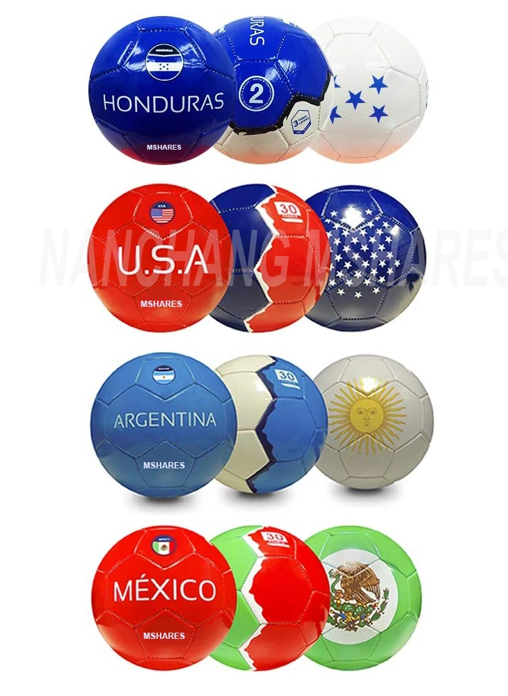 Stitching Shiny Leather Football Custom Logo Souvenir Soccer Ball