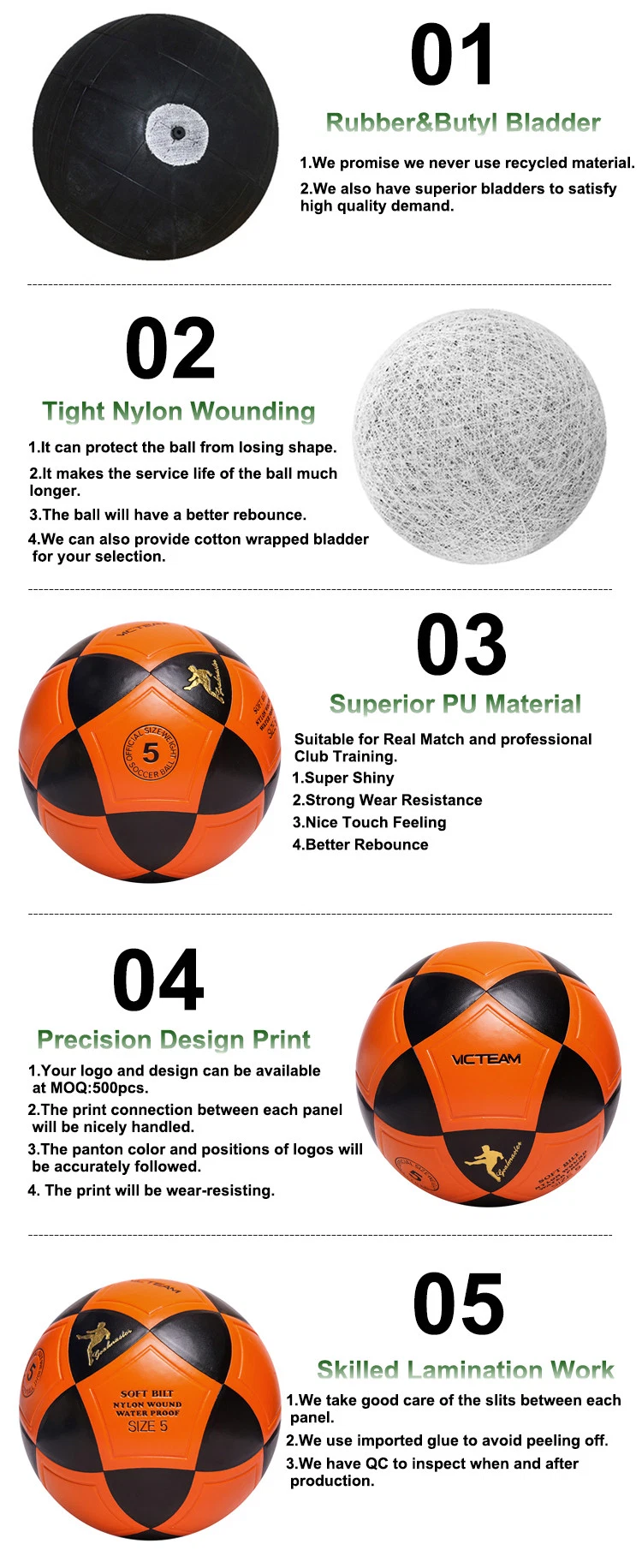 Official Size Weight Diameter Soccer Ball Factory