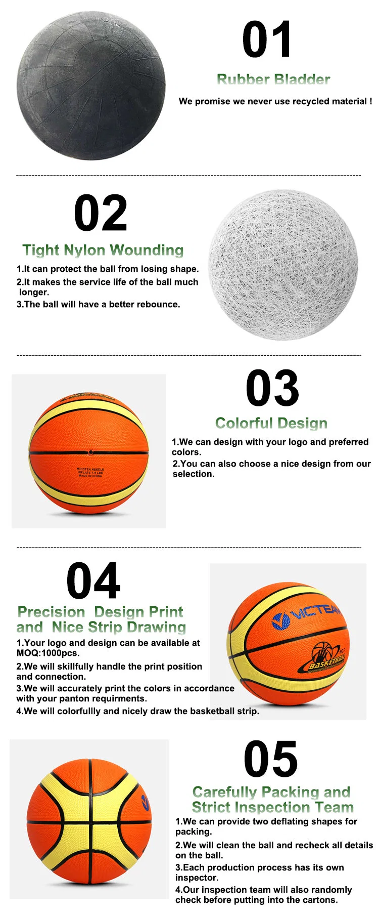 Cheap Custom Logo Size 5 6 7 Rubber Basketball Ball